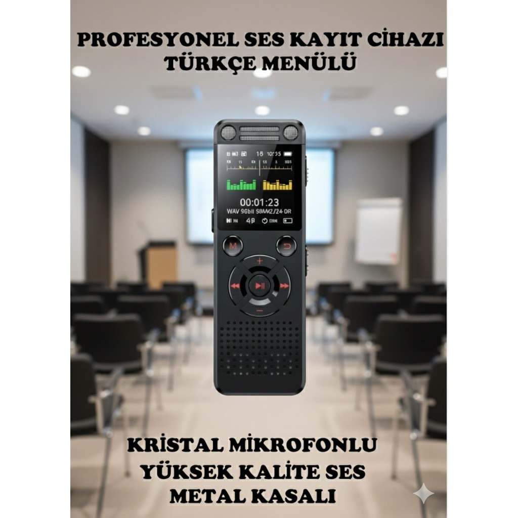 Tokurtech Yeni Model Metal Kasalı HS32 Profesyonel Ses Kayıt Cihazı Uzun Kayıt Süresi Büyük LED Ekranlı Okul Ders Not,toplantı, Röportaj Ses Kayıt Cihazları Fiyatı