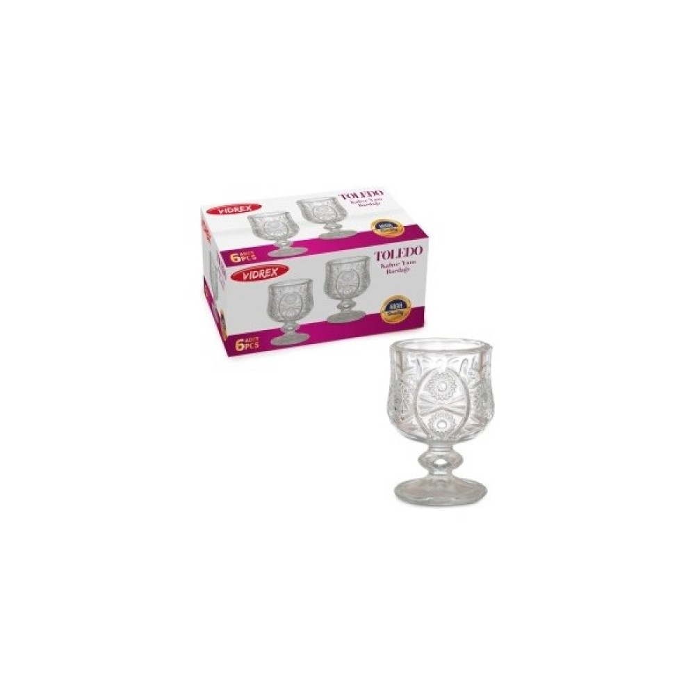 Toledo Vıdrex Cam Bardak Ayaklı Kahve Yanı 6lı Set 45 Cc - 1 Adet - Şeffaf - 330 ml Fincan / Bardak / Kahve Takımı Fiyatı