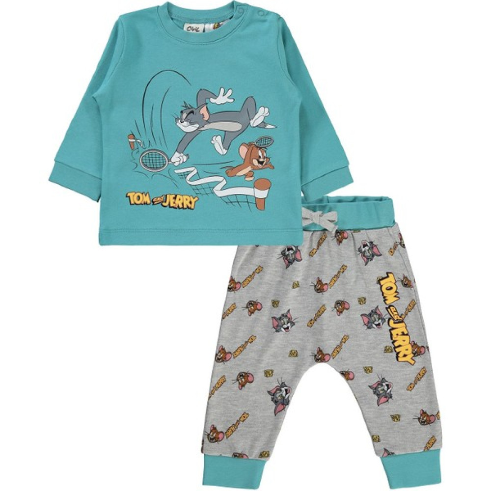 Tom And Jerry Bebek Takım 6-18 Ay Koyu Mint Bebek Giysi Takım Fiyatı