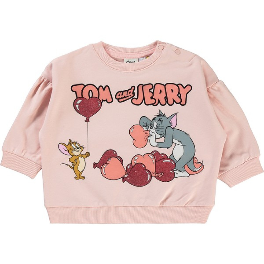 Tom And Jerry Tom ve Jerry Kız Bebek Sweatshirt 6-18 Ay Somon Bebek Sweat Shirt Fiyatı