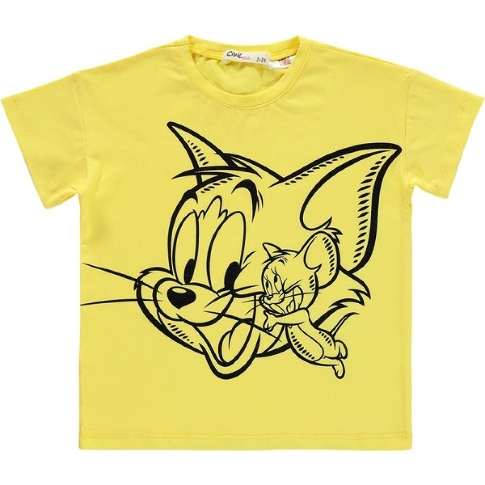 Tom ve Jerry Kız Çocuk Tişört 2-5 Yaş Sarı Kız Çocuk T-shirt Fiyatı