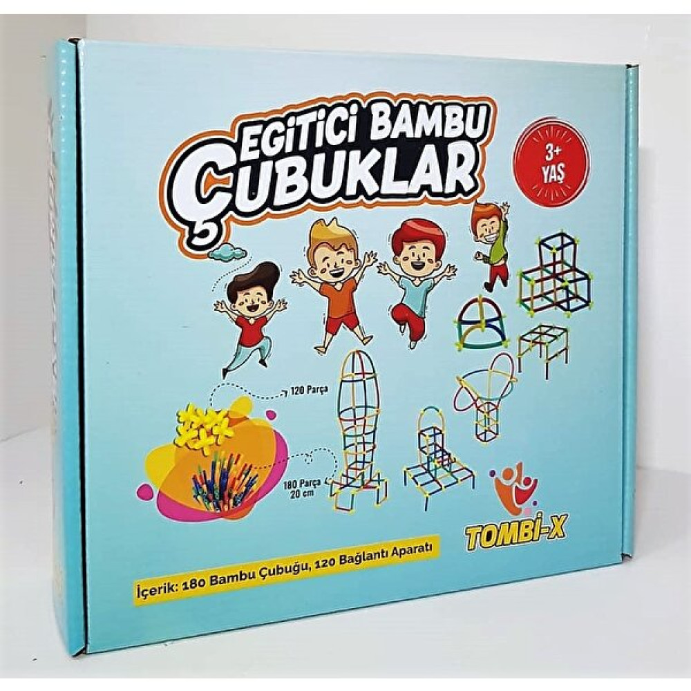 Tombi-X Eğitici Bambu Çubuklar 3+Yaş 180 ( 20CM ) Bambu Çubuğu 120 Bağlantı Aparatı 300 Parça Eğitici Oyuncak Fiyatı
