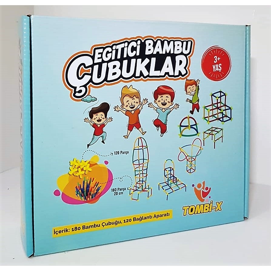 Tombi-X Eğitici Bambu Çubuklar 3+Yaş 180 ( 20CM ) Bambu Çubuğu 120 Bağlantı Aparatı 300 Parça Diğer Fiyatı