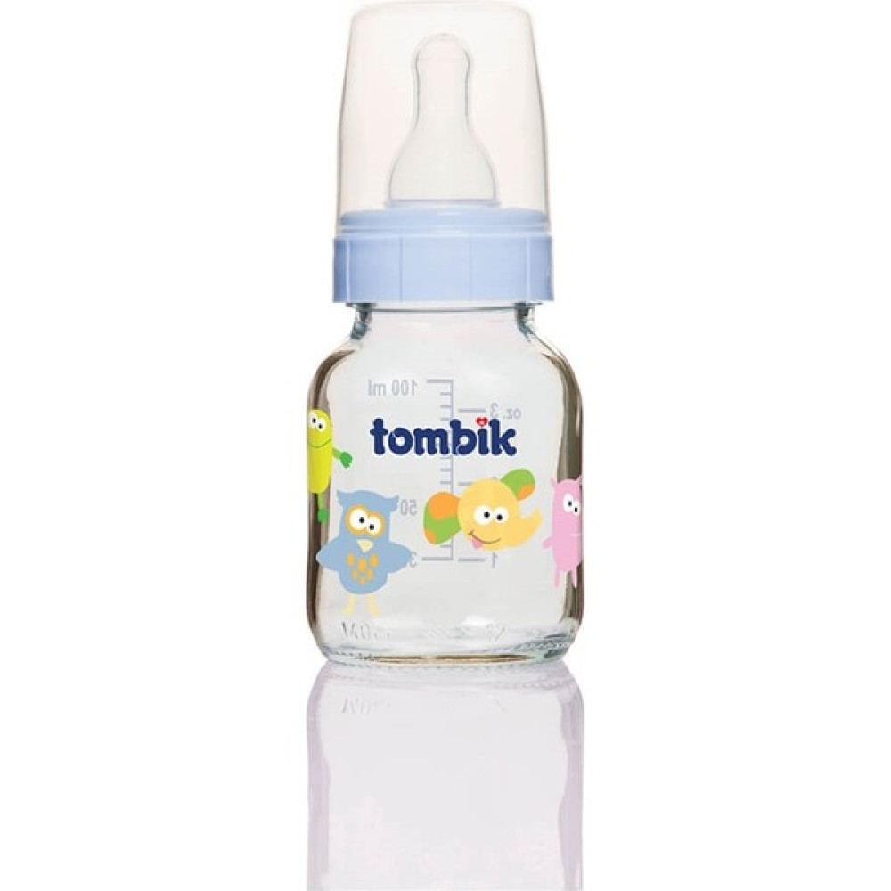 Tombik Şaşkın Hayvancıklar Serisi Cam Biberon 100 ml / Mavi Biberon Fiyatı