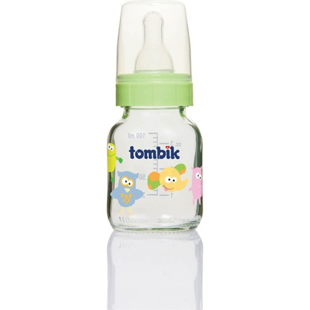 Tombik Şaşkın Hayvancıklar Serisi Cam Biberon 100 ml / Yeşil Biberon Fiyatı