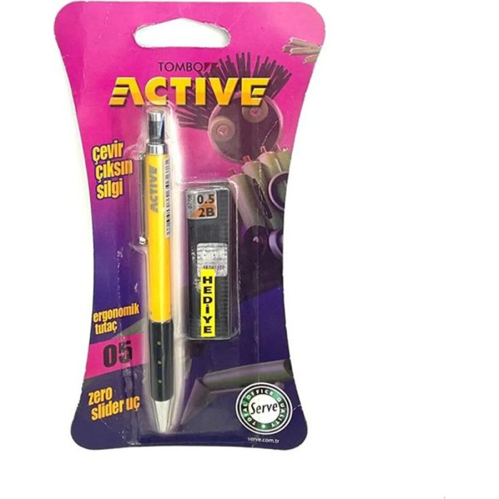 Tombow Actıve Versatil Kalem 0.5 & Tombow 0,5 2b Uç Hediyeli Sarı Kurşun Kalem Ucu (Min) Fiyatı