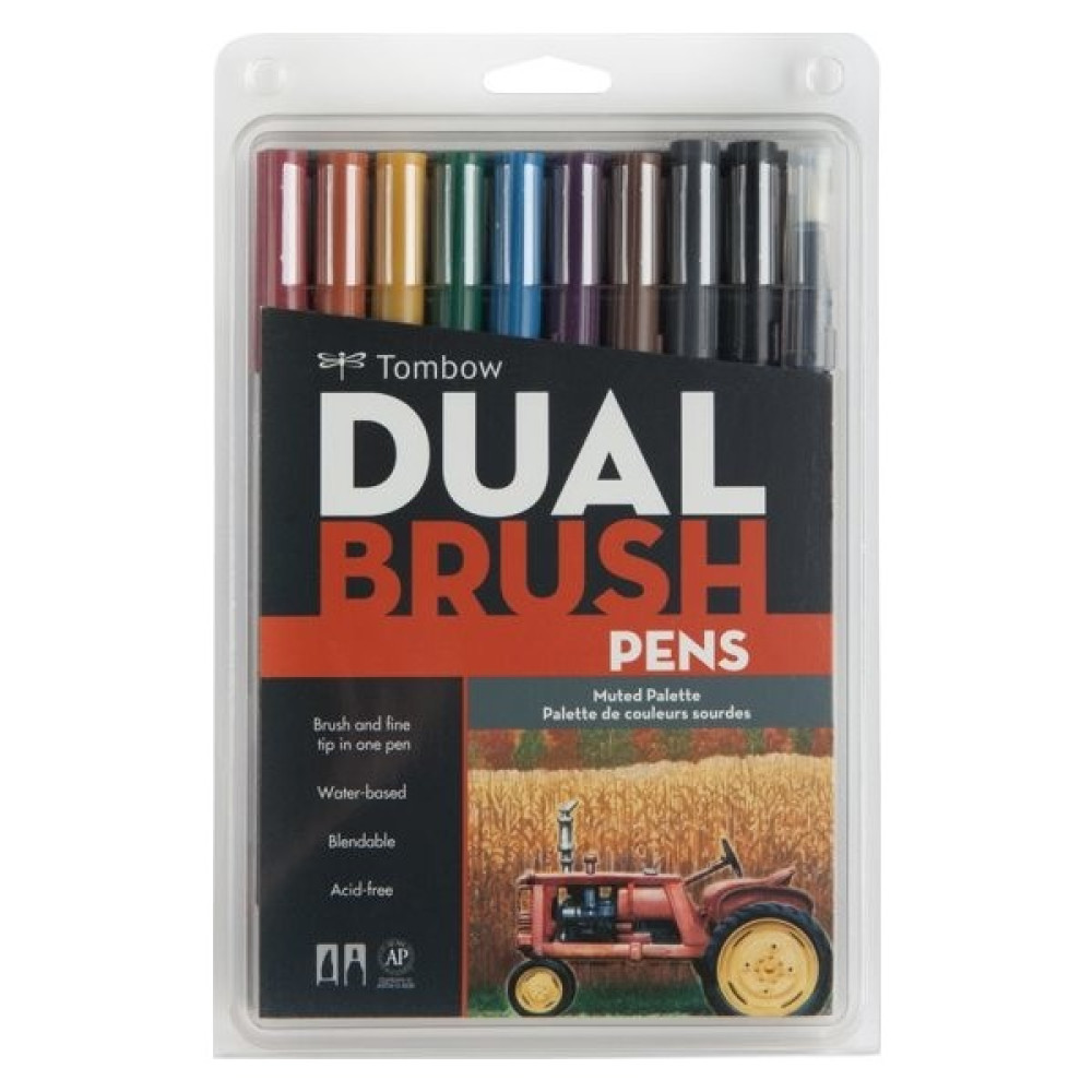 Tombow Dual Brush Pen Fırça Uçlu Kalem Seti 10 Renk Set Muted Oto Boyaları Fiyatı