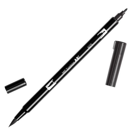 Tombow Dual Brush Pen N25 Lamp Black Grafik Çizim Kalemi