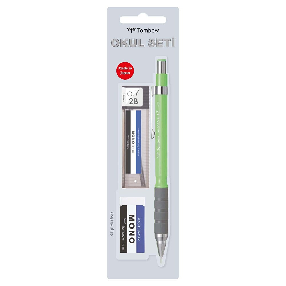 Tombow Grip Neon 0.7 Mekanik Kurşun Kalem + Kalem uçu + Silgi Okul Seti Yeşil Mekanik Kurşun (Versatil) Kalem Fiyatı