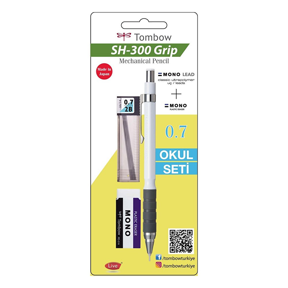 Tombow Sh-300 Grip Kurşun Kalem 0,7 Beyaz Mekanik Kurşun (Versatil) Kalem Fiyatı