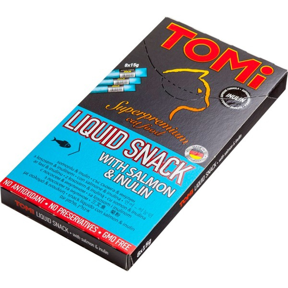 Tomi Cat Stick Likit – Somon - Inulin - 8X15 Gr Evcil Hayvan Ürünleri Fiyatı