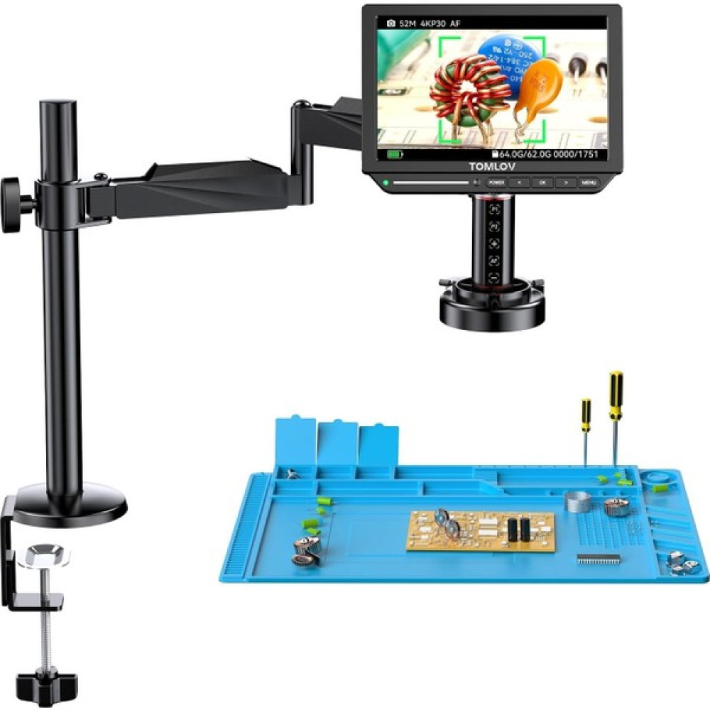 Tomlov TM4K-AF Esnek Kol HDMI Mikro Lehimleme Mikroskobu 4K - 8 Inc Oto Boyaları Fiyatı