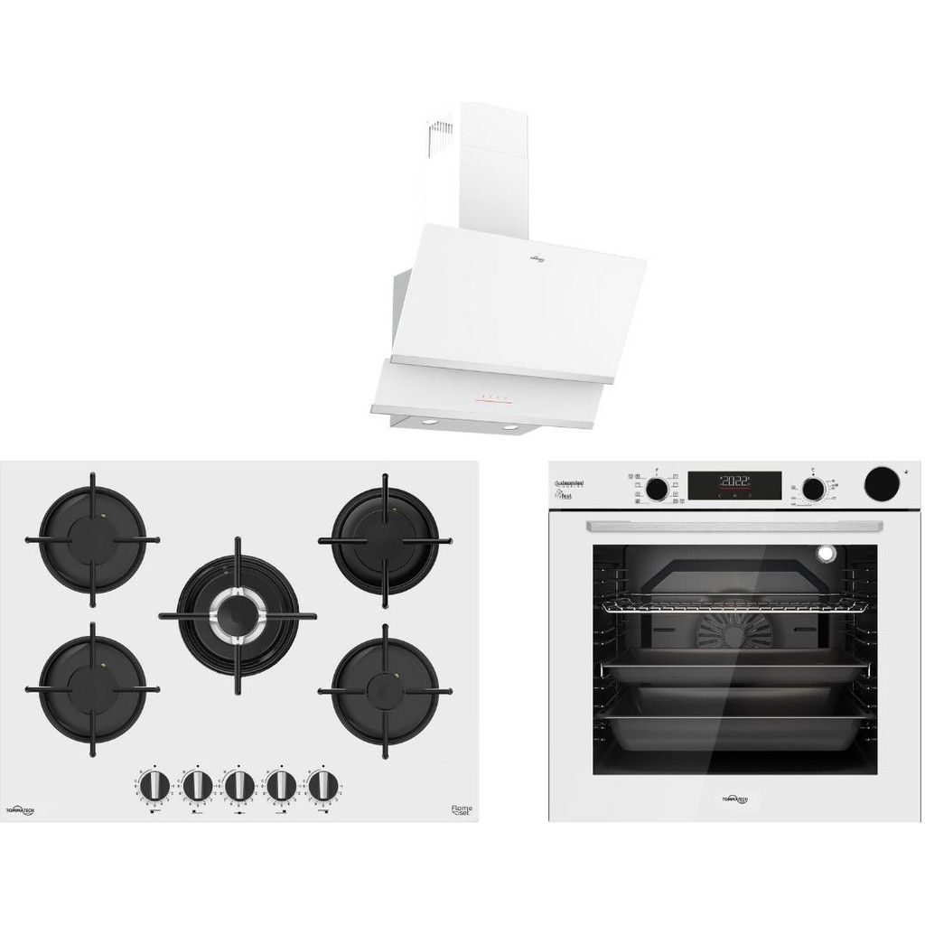 Tommatech TT300 Beyaz Ankastre Set TDE6001WG Davlumbaz + TAO7001WG Ocak + TAF6004WSP Fırın Davlumbazlar Fiyatı