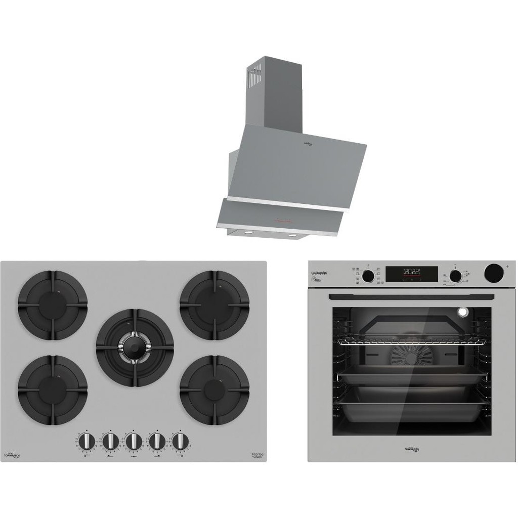Tommatech TT300 Gri Ankastre Set TDE6001SG Davlumbaz + TAO7001SG Ocak + TAF6004SSP Fırın Davlumbazlar Fiyatı