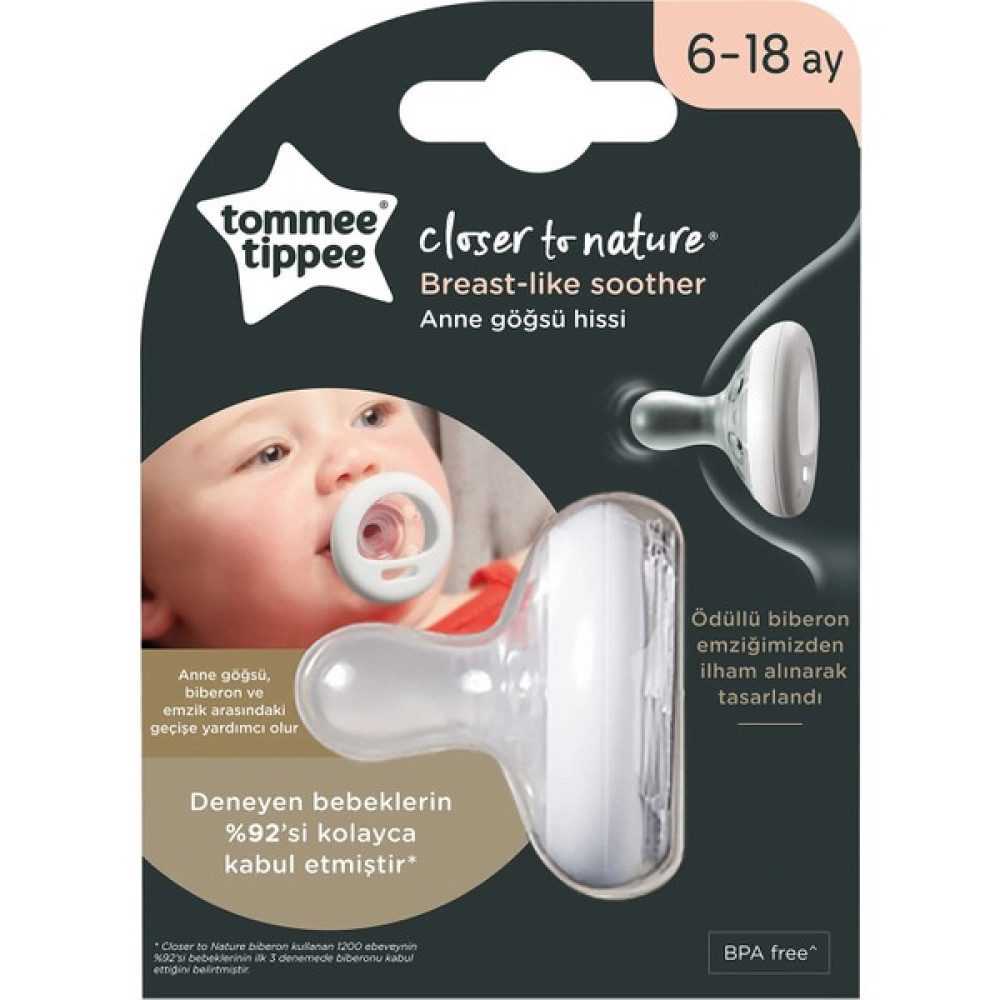 Tommee Tippee Breastlike Emzik 6-18 Ay Beyaz - 6 - 18 Ay Emzik Fiyatı