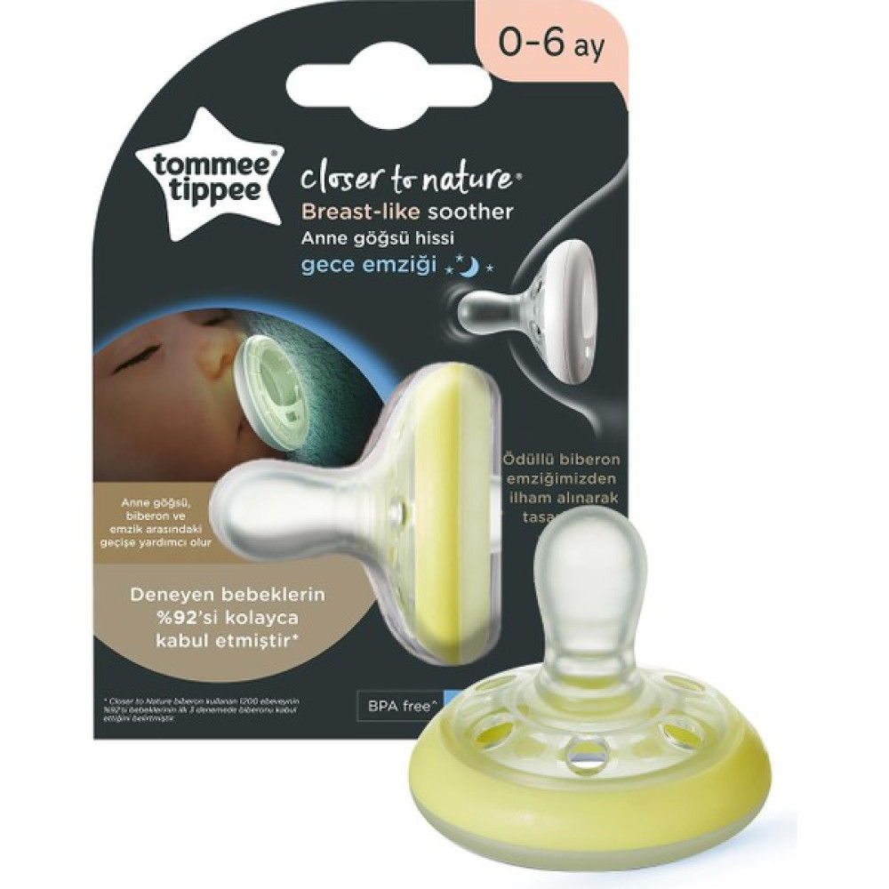 Tommee Tippee Breastlike Gece Emziği 0-6 Ay - Sarı - 0 - 6 Ay Emzik Fiyatı