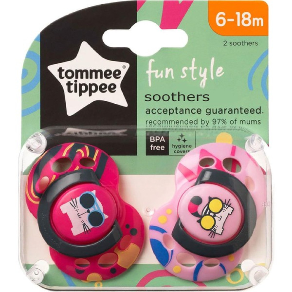 Tommee Tippee Fun Style 2'li Emzik 6-18 Ay Desenli - Pembe - 6 - 18 Ay Emzik Fiyatı