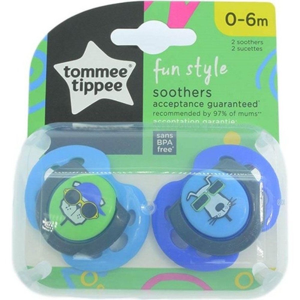 Tommee Tippee Fun Style Orthodontic Emzik 2 Adet 0-6 Ay Mavi Köpek Emzik Fiyatı
