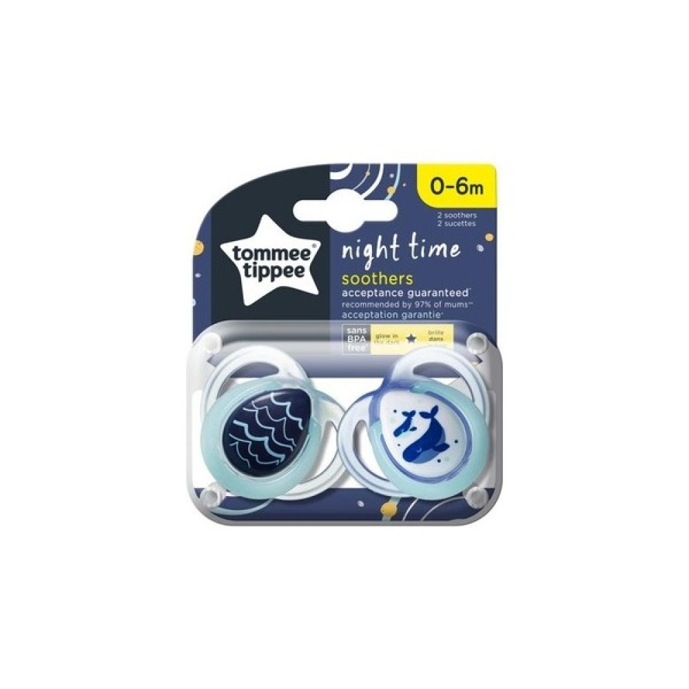 Tommee Tippee Night Time 2'li Ortodontik Silikon Emzik 0-6 Ay Mint Yeşil - 0 - 6 Ay Emzik Fiyatı