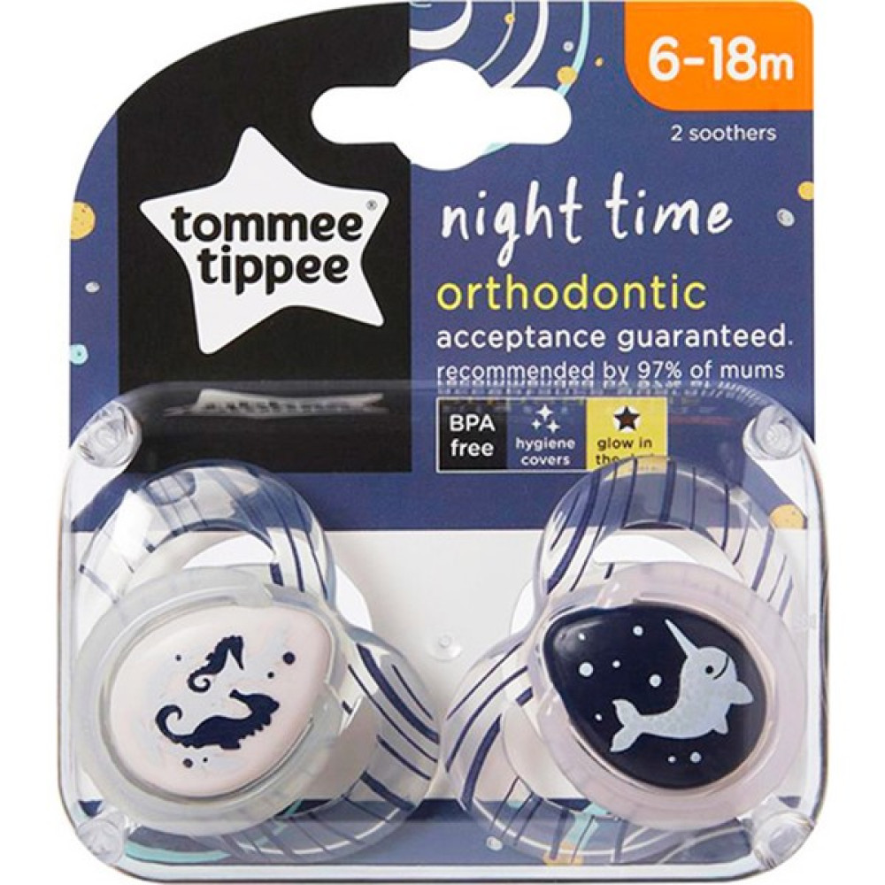 Tommee Tippee Night Time Emzik Gece 2'li 6-18 Ay - Renkli - 6 - 18 Ay Emzik Fiyatı