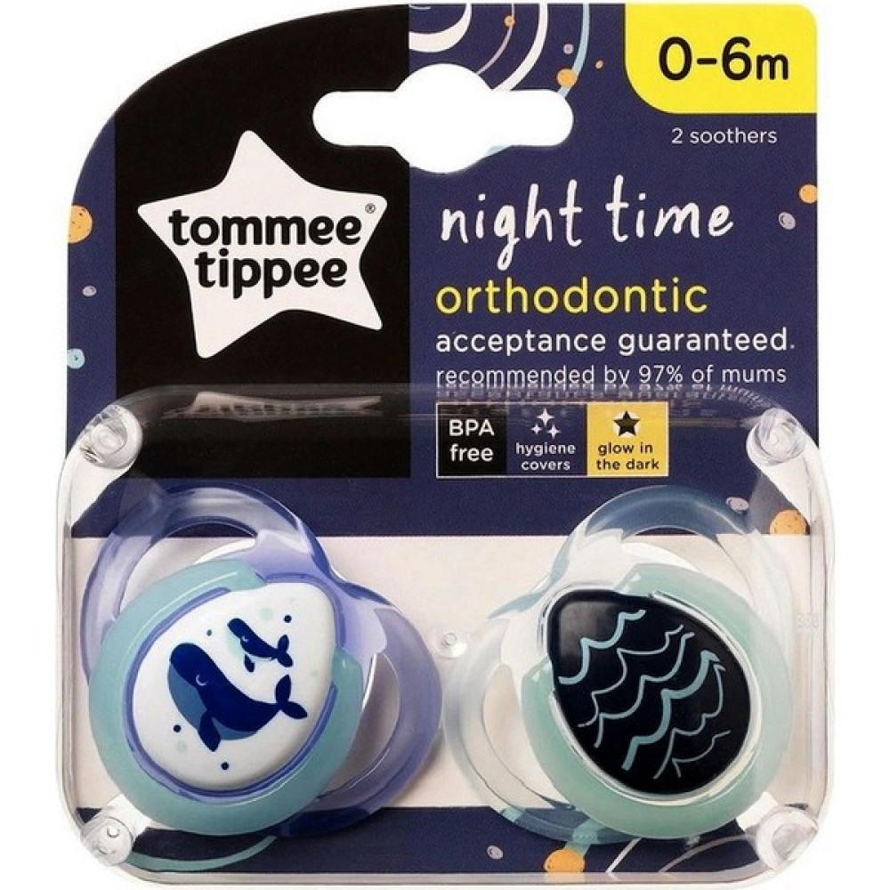 Tommee Tippee Ortodontik Gece Emziği 2'li 0-6 Ay - 0 - 6 Ay - Turkuaz Emzik Fiyatı