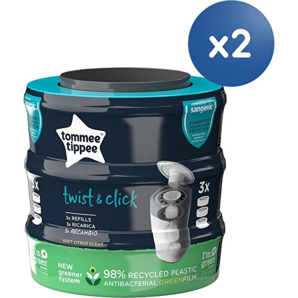 Tommee Tippee Twist - Click Bebek Bezi Çöp Poşeti Seti (3x2 6 Adet) Bebek Banyo-Tuvalet Fiyatı
