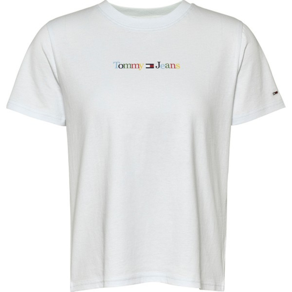 Tommy Jeans Bisiklet Yaka Düz Mavi Kadın T-Shirt Tjw Reg Color Serıf Lınear Ss Bayan T-shirt Fiyatı