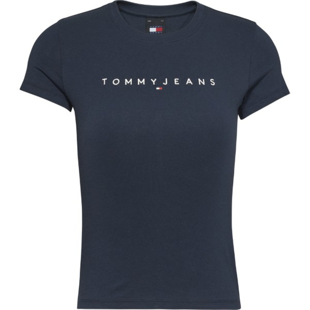 Tommy Jeans Bisiklet Yaka Düz Siyah Kadın T-Shirt Tjw Slım Lınear Tee Ss EXTC1G Bayan T-shirt Fiyatı