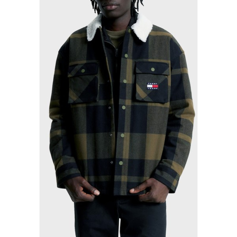 Tommy Jeans Ekose Desenli Yakası Kürklü Regular Fit Astarlı Gömlek Ceket Erkek Gömlek Ceket DM0DM17250 Mr1 Erkek Ceket Fiyatı