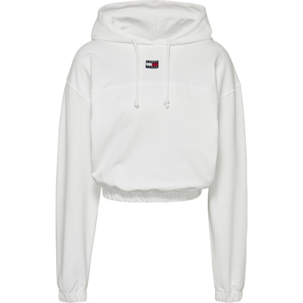 Tommy Jeans Kapüşon Yaka Baskılı Beyaz Kadın Sweatshırt DW0DW16135 Bayan Sweatshirt Fiyatı