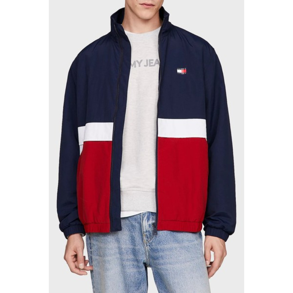 Tommy Jeans Logolu Renk Bloklu Dik Yaka Relaxed Fit Hafif Ince Mont Erkek Mont DM0DM17887 C1G Erkek Mont Fiyatı
