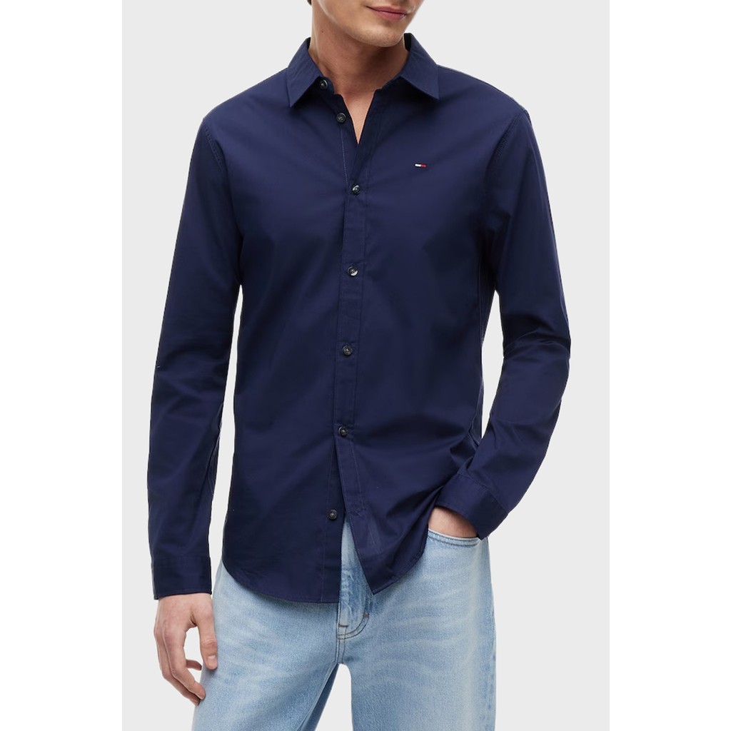 Tommy Jeans Pamuklu Regular Fit Logolu Klasik Yaka Uzun Kollu Gömlek Erkek Gömlek DM0DM22026 C1G Erkek Gömlek Fiyatı