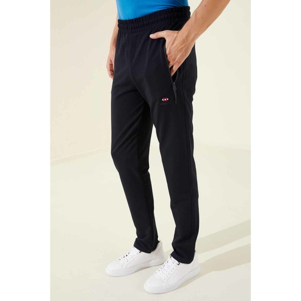 Tommy Life Lacivert Erkek Fermuarlı Üç Cepli Standart Kalıp Klasik Paça Eşofman Alt-84671 Erkek Eşofman Fiyatı