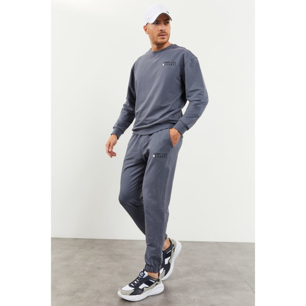 Tommy Life Petrol Erkek Casual O Yaka Oversize Lastik Paça Eşofman Takımı - 85120 Erkek Eşofman Fiyatı