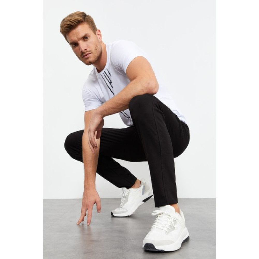 Tommy Life Siyah Erkek Bağcıklı Cepli Standart Kalıp Klasik Paça Eşofman Alt-84682 Erkek Eşofman Fiyatı