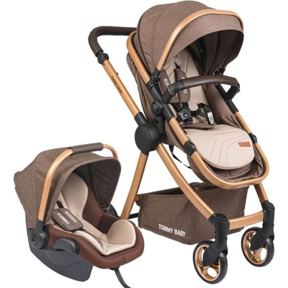 Tommybaby Toranto Gold Vip Travel Seyahat Sistem Çift Yönlü Bebek Arabası Puset - Kahverengi Bebek Arabası-Puset Aksesuarları Fiyatı