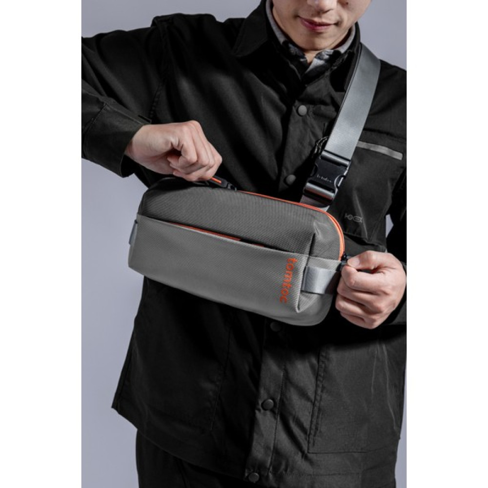Tomtoc Explorer H02 Unisex Minimalist 2 Bölmeli Su Geçirmez Gri Omuz ve Bel Çantası Erkek Bel Çantası Fiyatı