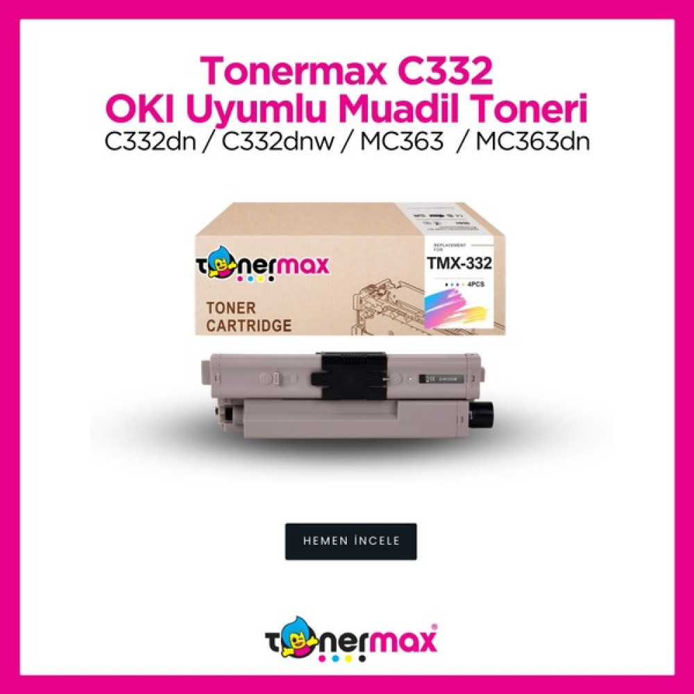 Toner Max® Oki 46508736 / C332 / MC363 Siyah Muadil Toneri - Eco Tonerler Fiyatı