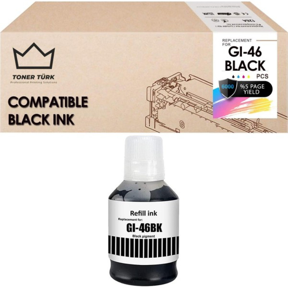 Toner Türk Canon Gı-46 Muadil Mürekkep Siyah / Canon Maxify GX6040 / GX6050 / GX7040 / GX7050 / GX7055 - Renkli Kartuşlar Fiyatı