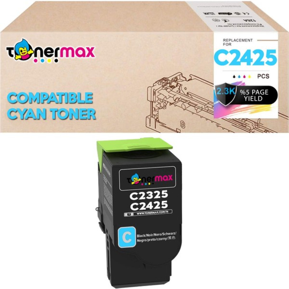 tonermax Lexmark C2425-C235HC0 Mavi Muadil Toner / C2425DW / C2325DW /MC2325ADW /MC2425ADW /MC2535ADWE /MC2640ADWE - Renkli Tonerler Fiyatı
