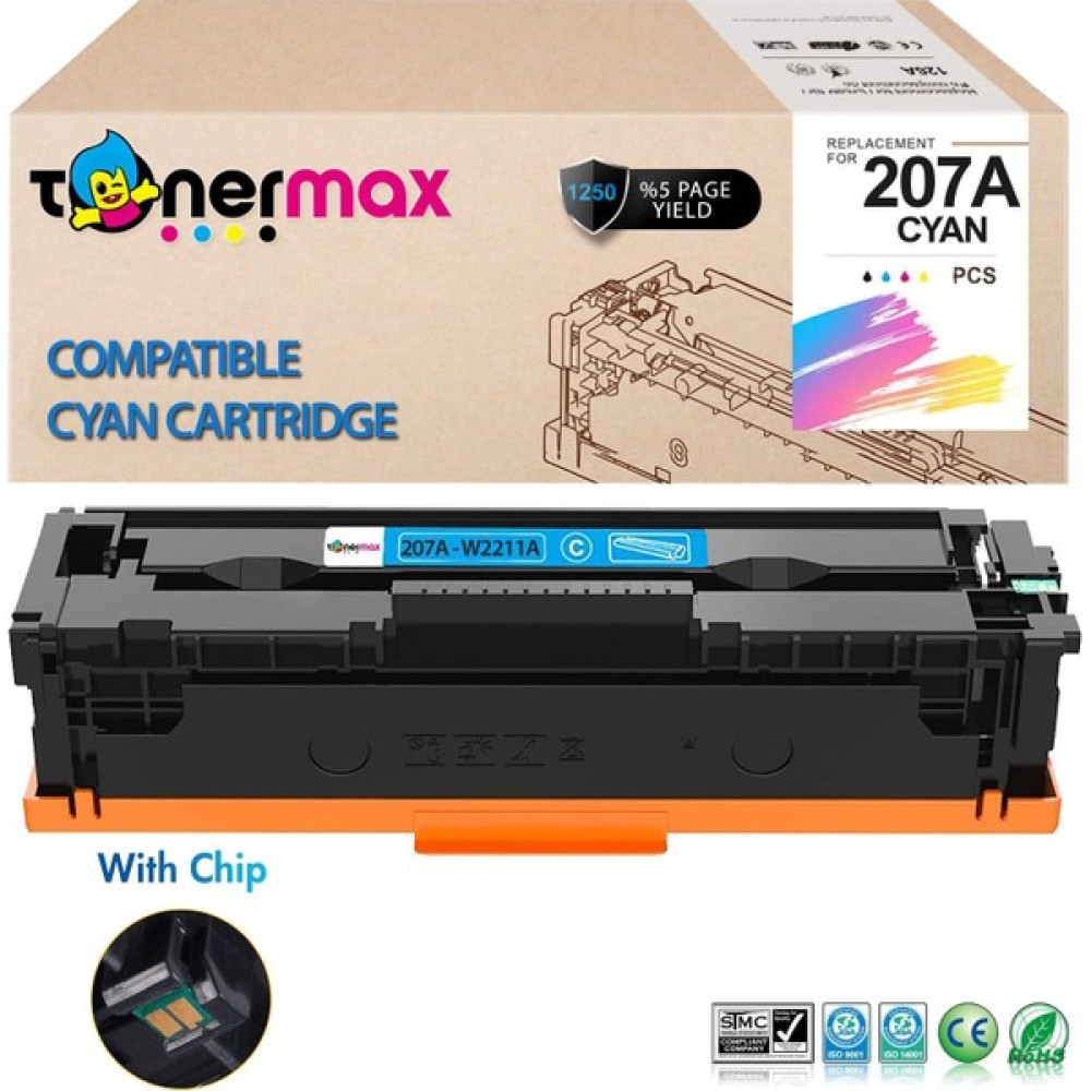 tonermax Tonermax® Hp 207A W2211A Muadil Toner Mavi- Çipli/ Laserjet M255 / M282 / M283 - Cyan Tonerler Fiyatı