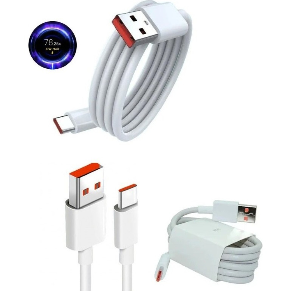 Tonex 67W 6A Şarj Data USB Kablosu (Saniye Gösterir Kutusuz) - Beyaz Cep Telefonu Şarj Cihazı Fiyatı