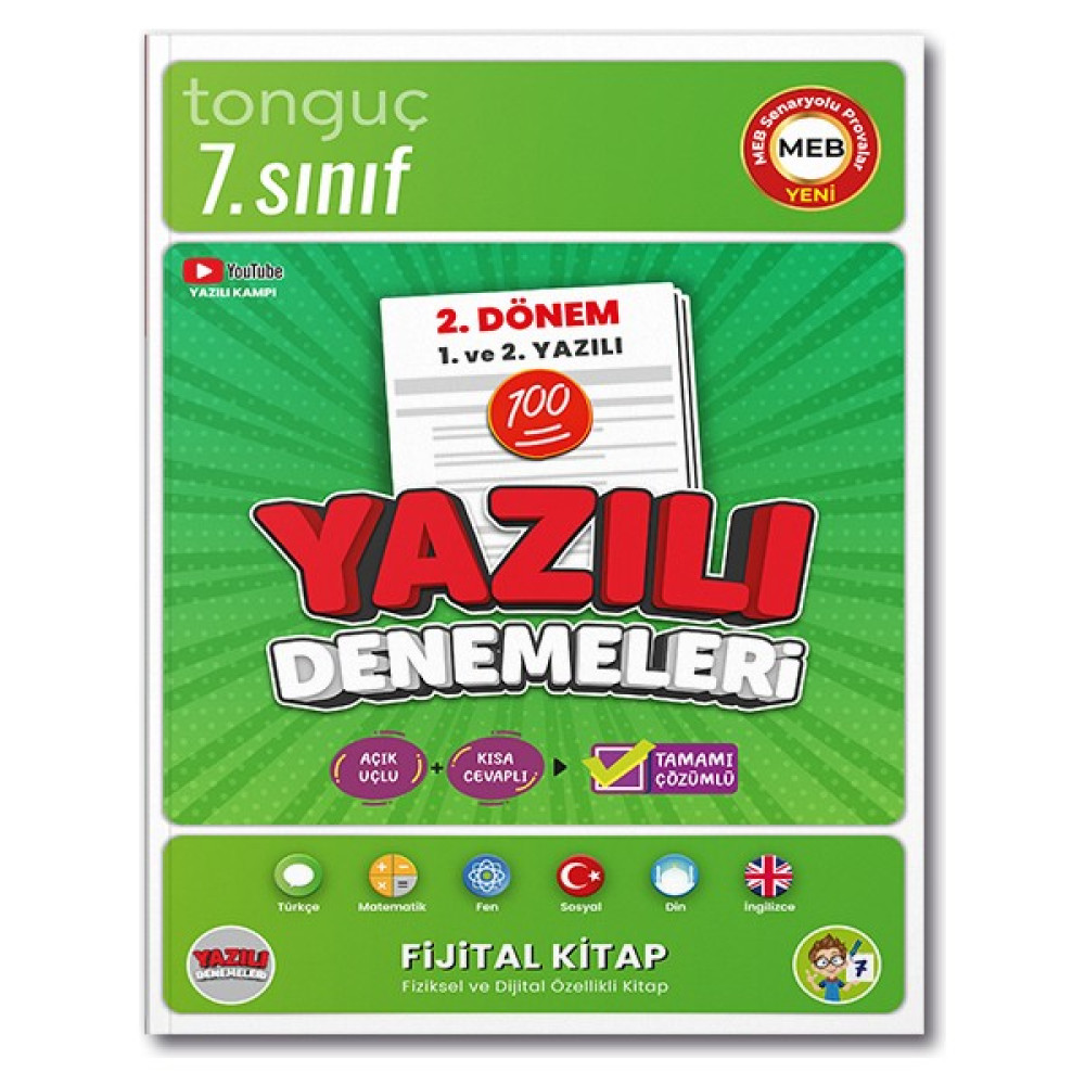Tonguç 7. Sınıf Yazılı Denemeleri 2. Dönem 1 ve 2. Yazılı Tüm Dersler Fiyatı