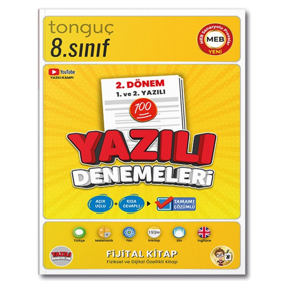 Tonguç 8. Sınıf Yazılı Denemeleri 2. Dönem 1 ve 2. Yazılı Tüm Dersler Fiyatı