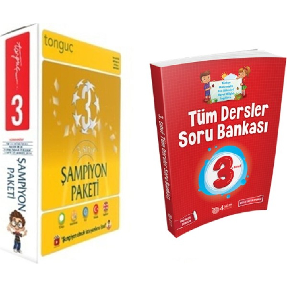 Tonguç Akademi 3. Sınıf Şampiyon Paketi ve 4 Adım Tüm Dersler Soru Bankası Seti 2022 Tüm Dersler Fiyatı