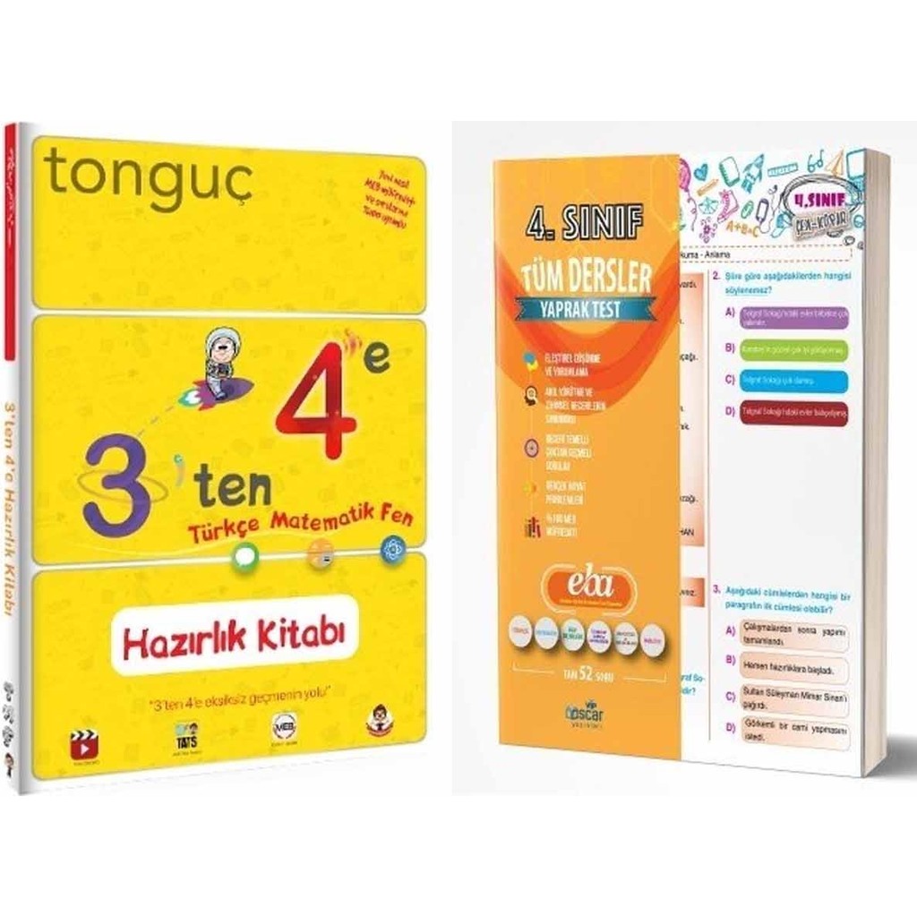 Tonguç Akademi 3'ten 4'e Hazırlık Kitabı ve Tüm Dersler Yaprak Test Tüm Dersler Fiyatı