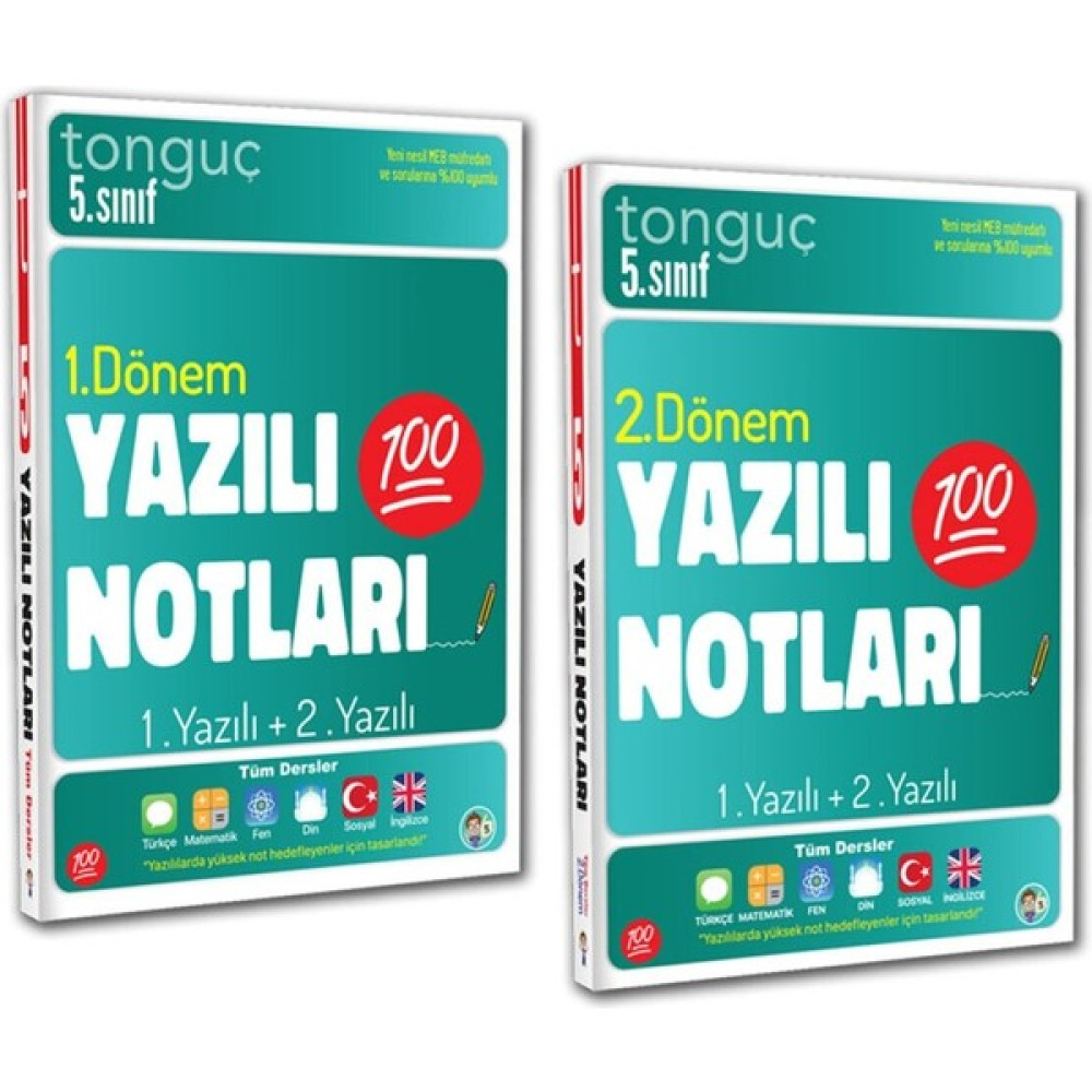 Tonguç Akademi 5. Sınıf Yazılı Notları 1. Dönem ve 2. Dönem 1 ve 2. Yazılı Kaynak Kitapları Fiyatı
