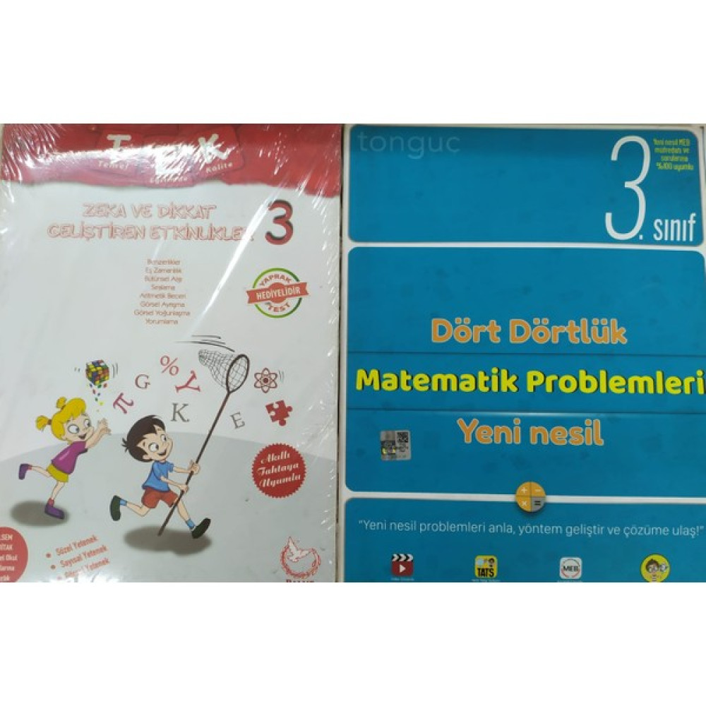 Tonguç Akademi Yayınları 3. Sınıf Dört Dörtlük Matematik+Zeka ve Dikkat Geliştirenetkinlikler Ders Sınav Kitapları Fiyatı
