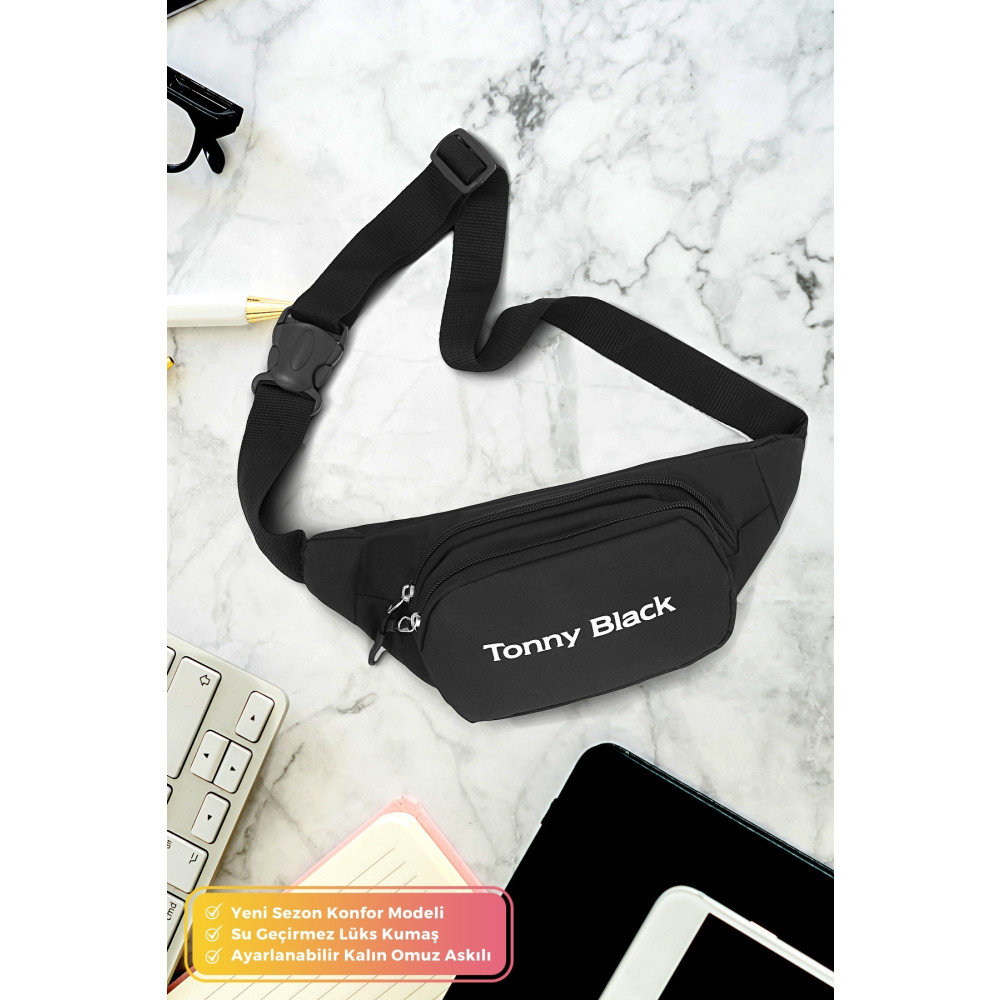 Tonny Black Orijinal Unisex Su Geçirmez 2 Bölmeli Çapraz Ayarlanabilir Askılı Günlük & Spor Omuz ve Bel Çantası Bayan Bel Çantası Fiyatı