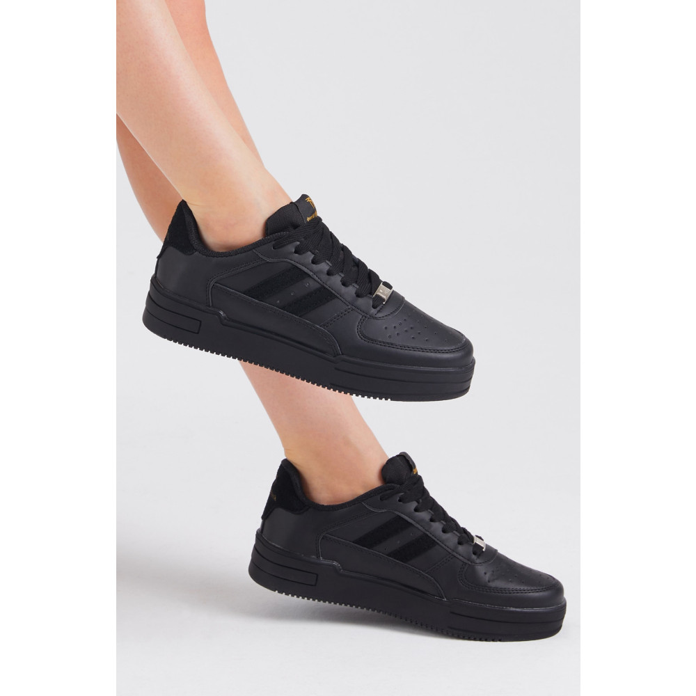 Tonny Black Unisex Siyah Siyah Yanı Çizgili Bağcıklı Rahat Kalıp Sneaker 43 Beden Spor Ayakkabı Fiyatı